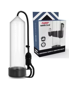 PUMP ADDICTED - BOMBA ERECCIÓN RX5 TRANSPARENTE CON VIBRADOR